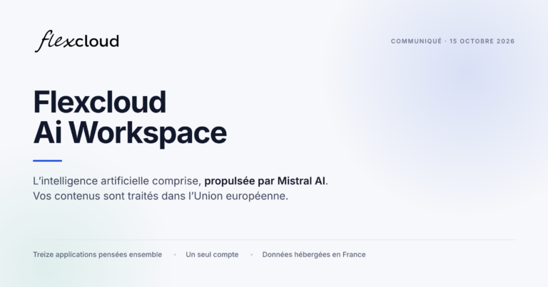 Flexcloud place l'intelligence artificielle au centre de sa suite collaborative et la renomme Flexcloud Ai Workspace